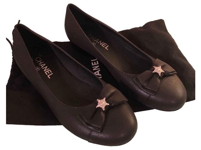 Chanel Zapatillas de ballet Negro  ref.115629