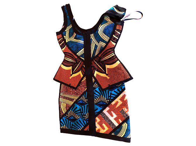 Herve Leger Kleid Bunt Mehrfarben