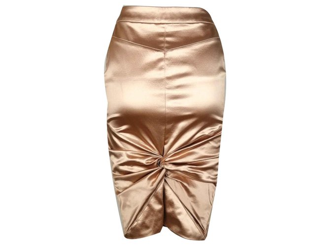 Dior Mid-length draped skirt Golden Polyamide Nylon Acetate  ref.115674