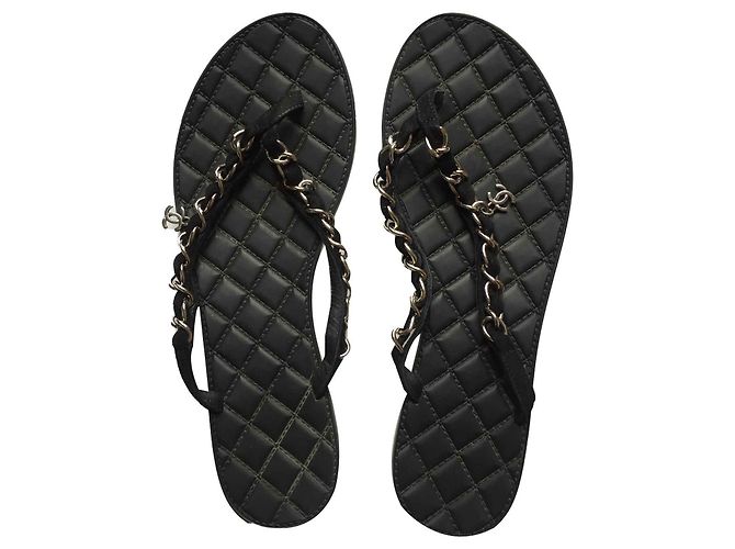 Chanel sandali Nero Pelle