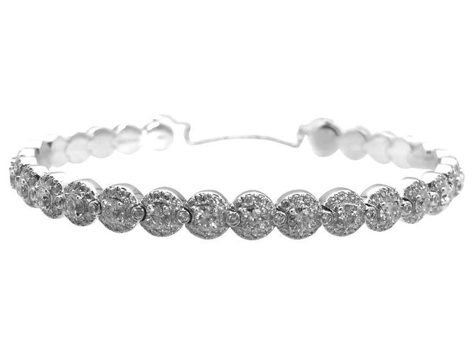 Bracelet Messika, modèle "Joy Diamond Halo", diamants et or blanc.  ref.115719