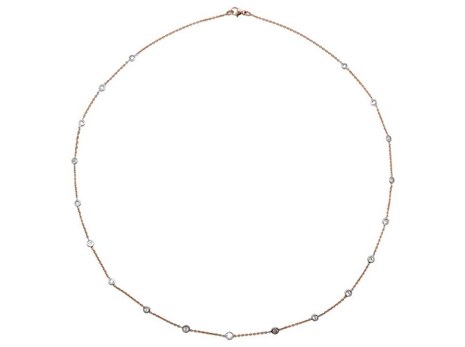 inconnue Collar de canalón en oro rosa y blanco., diamantes. Oro blanco  ref.115734
