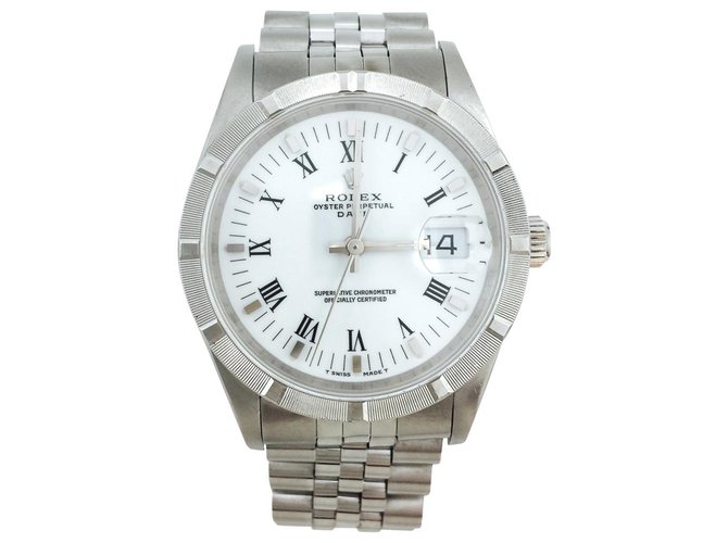 Relógio Rolex "Oyster Perpetual Date" em aço.  ref.115755
