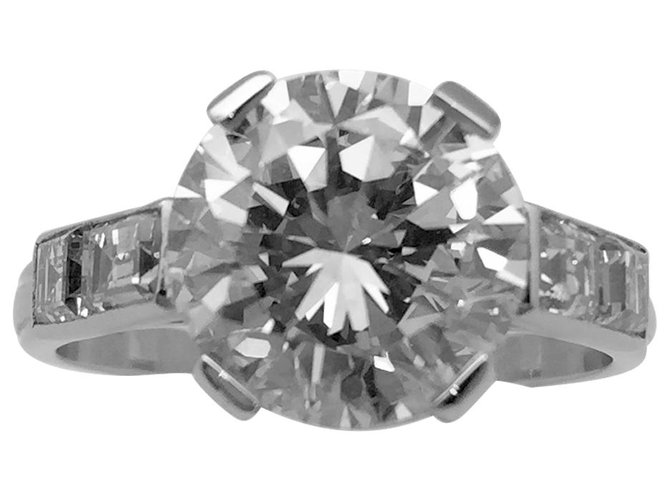 inconnue Solitario in oro platino, diamante 3,31 carati F / VVS1. Oro bianco  ref.115759