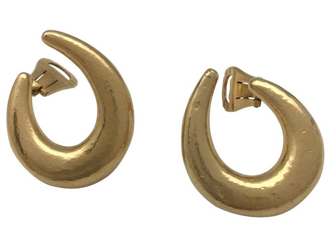Pair of yellow gold "creole" Zolotas earrings.  ref.115770