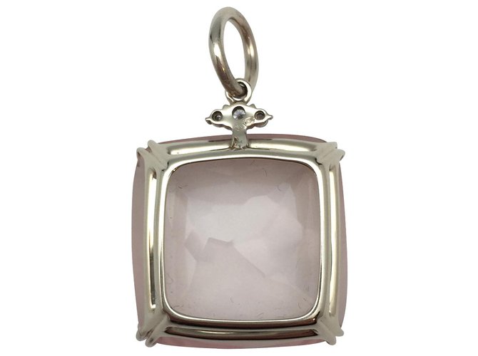 H Stern Durante H.Popa em ouro branco, diamantes e quartzo rosa.  ref.115781