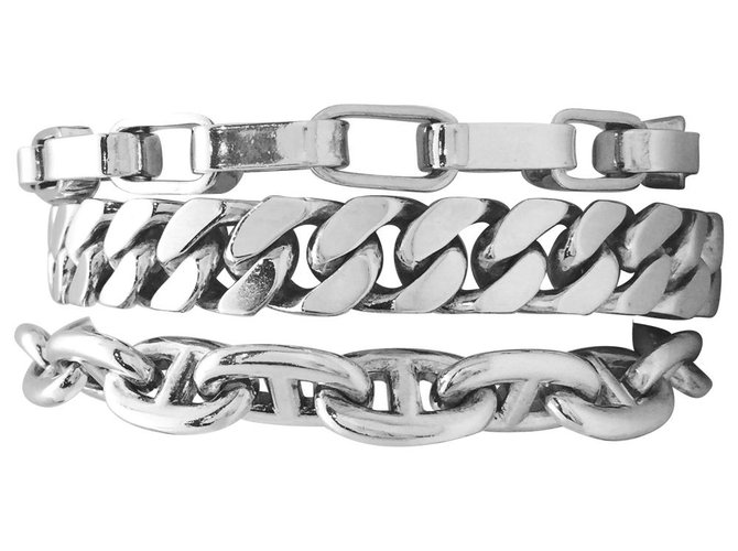 Hermès bracelet "Etcetera" 3 silver ranks.  ref.115787