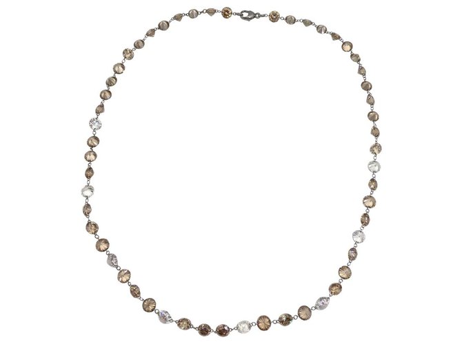 inconnue Platinum necklace, white diamonds and cognacs.  ref.115800