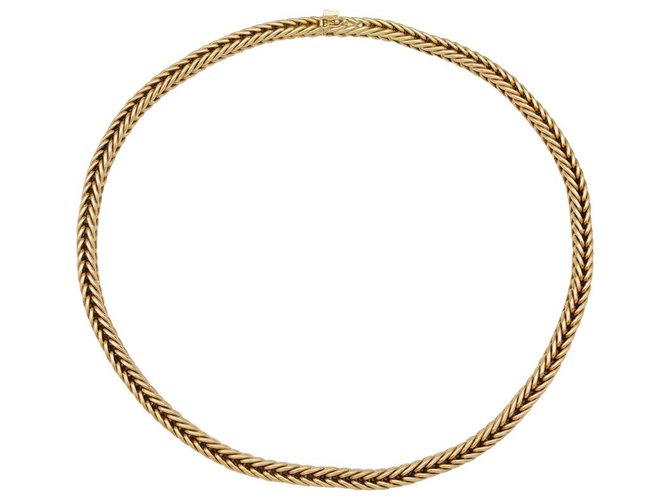 Hermès necklace in yellow gold, column mesh.  ref.115806