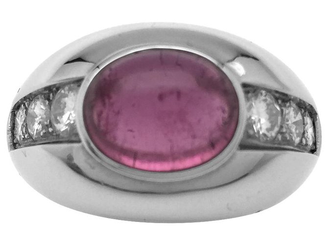 inconnue Ring aus Weißgold, rosa Turmalin und Diamanten.  ref.115828