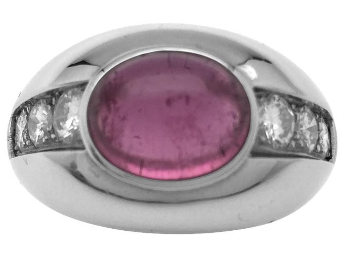 inconnue White gold ring, pink tourmaline and diamonds.  ref.115828