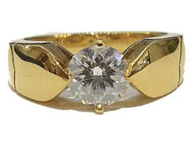 Chaumet anel "Plume" com um diamante 0,77 Carat E / VS2 Ouro amarelo  ref.115836