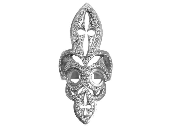 Autre Marque Loree Rodkin Ring, "Flor de lis", en oro blanco, diamantes.  ref.115852