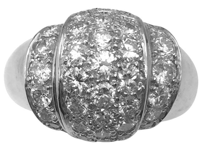 inconnue Platin abgerundeter Ring, Diamanten.  ref.115853