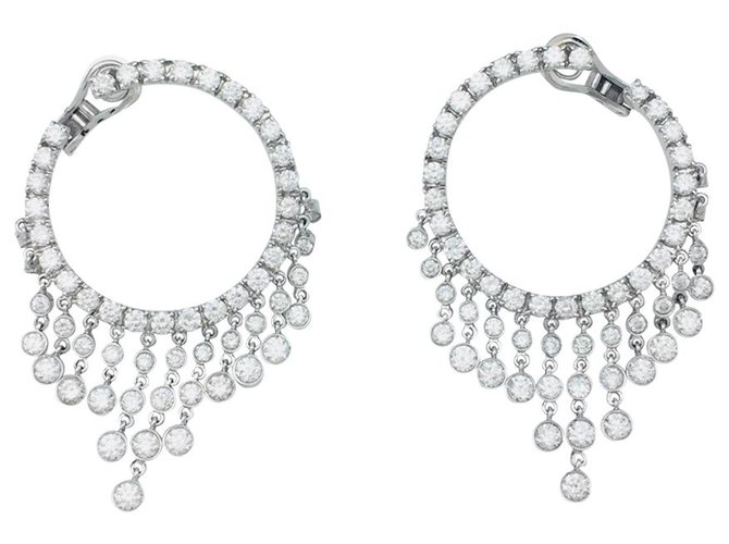 inconnue White gold creole earrings, diamants.  ref.115870