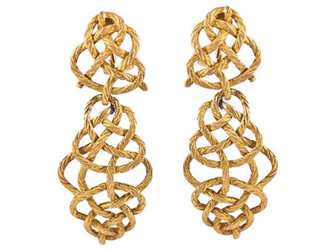 Buccellati yellow gold earrings model "Crepe de Chine".  ref.115883
