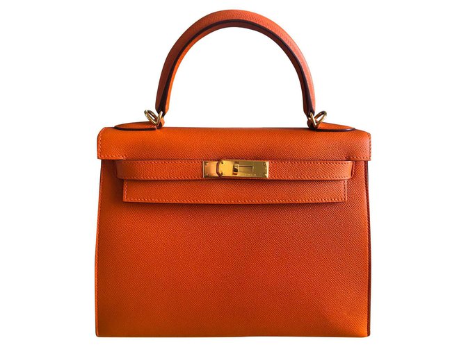 Hermès Kelly Orange Leather  ref.115891