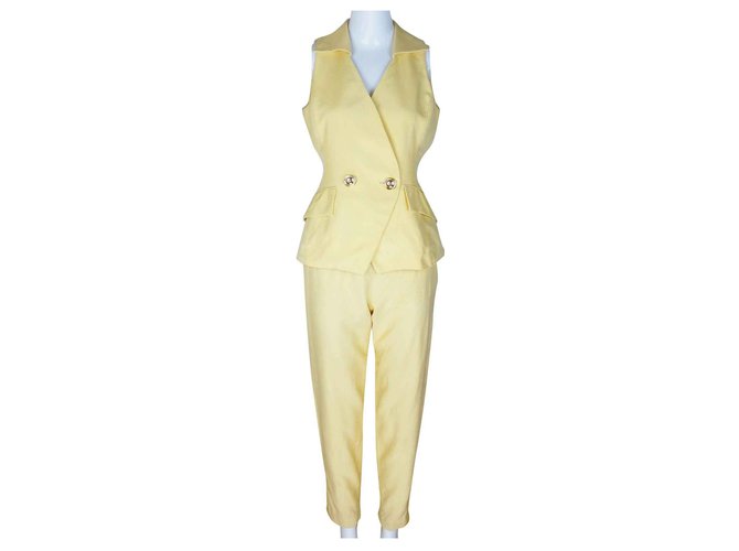 Dior Pantsuit Yellow Silk Acetate  ref.115899
