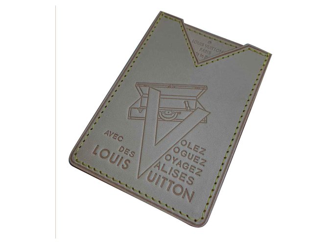 Louis Vuitton PORTE-CARTES EN CUIR NATUREL Beige  ref.115925