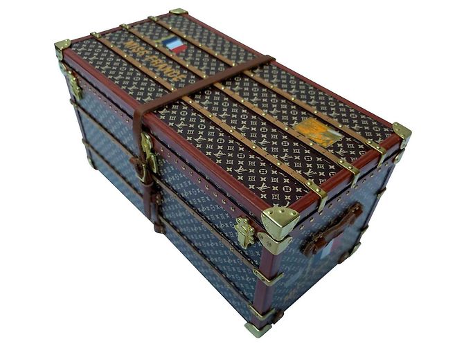 Mini-tronco LOUIS VUITTON "Miss França" Marrom
