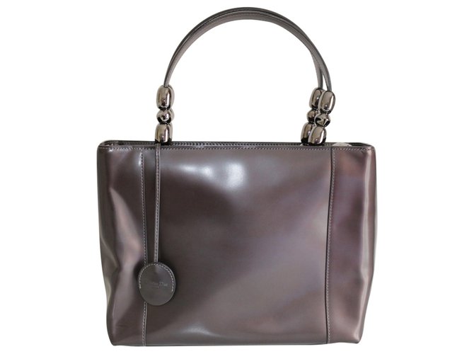 Christian Dior Lady Perla Grey Patent leather  ref.115960