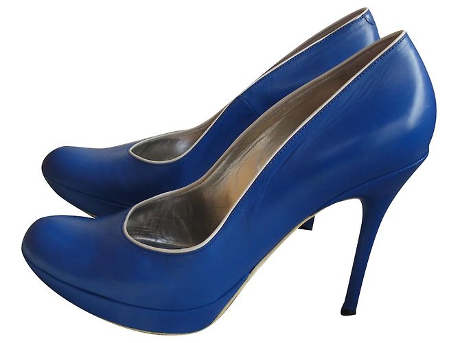 Free Lance Blue Leather Pumps 39