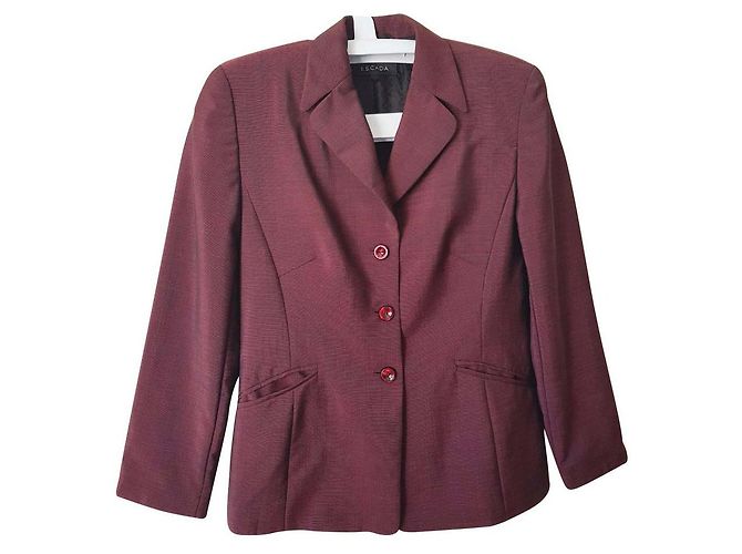 Escada Ladder Board Blazer Red Wool Silk