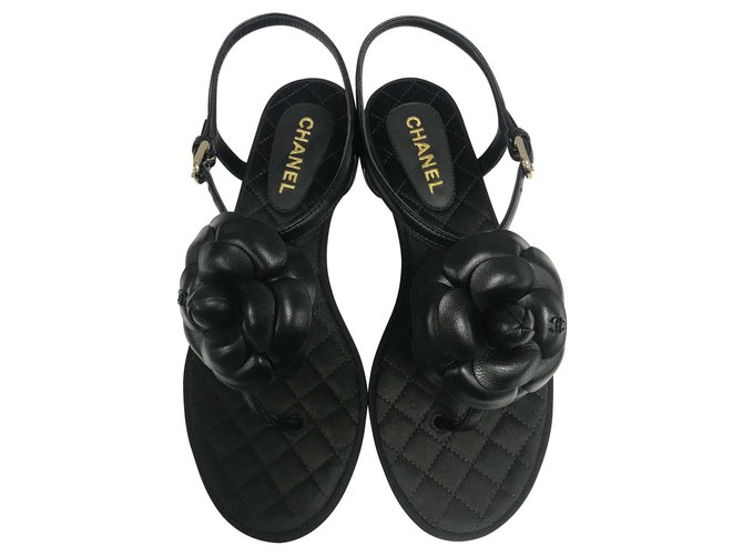black chanel sandals
