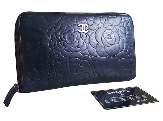 Chanel CAMÉLIA Preto Couro  ref.116055