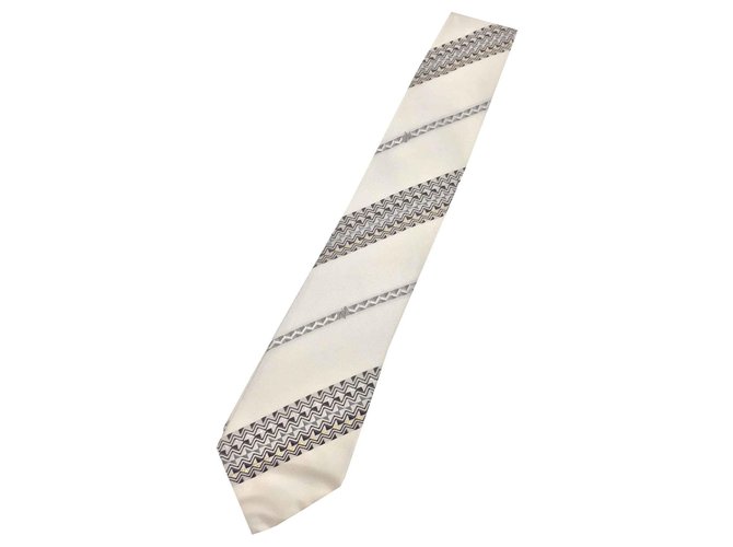 Emilio Pucci Ivory white silk tie  ref.116170