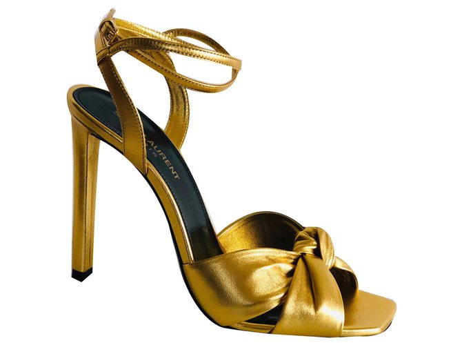 Saint Laurent Sandals Golden Leather  ref.116178