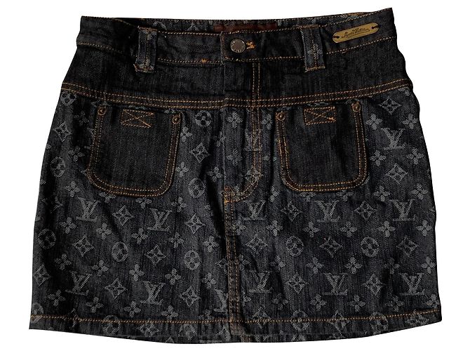 Louis Vuitton Minirock Grau Dunkelblau