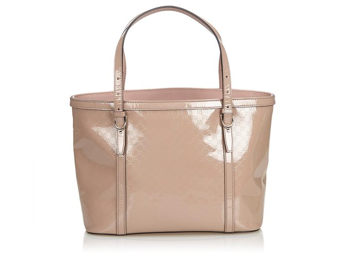 Microguccissima Patent Leather Tote Bag Pink  ref.116288