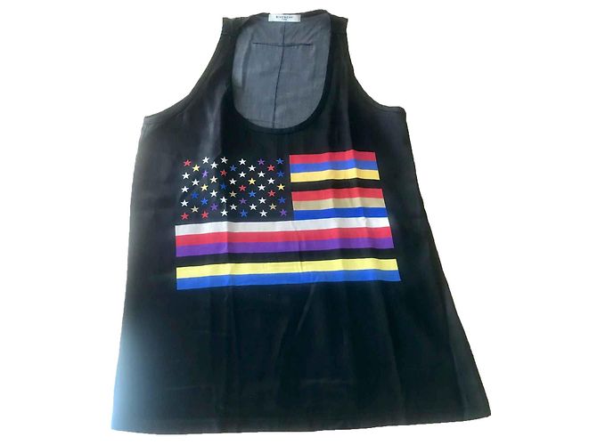 CAMISETA SEDA GIVENCHY BANDERA Negro