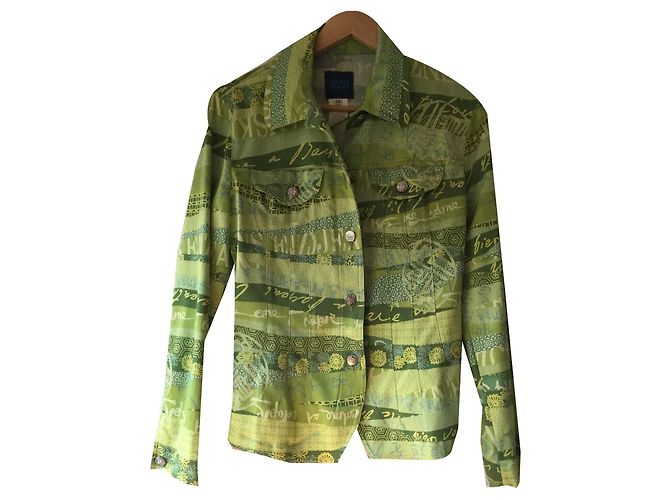 Kenzo Jean Jacke Grün Viskose