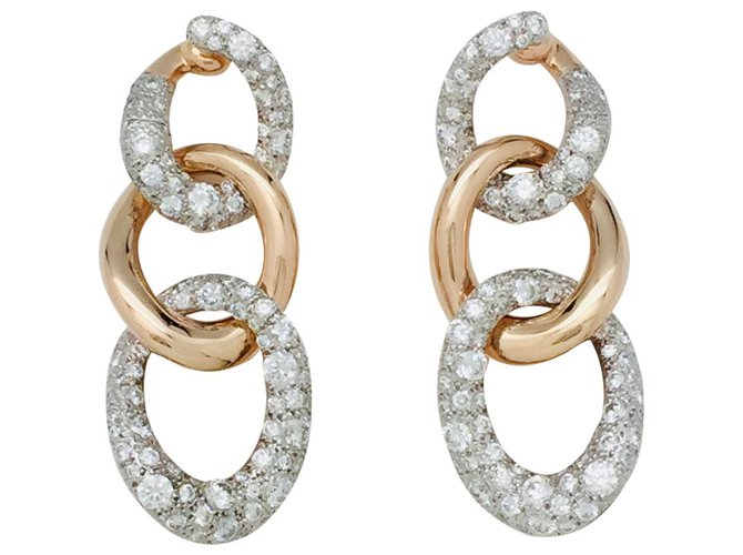 Boucles d'oreilles Pomellato "Tango", en or rose et diamants.  ref.116412
