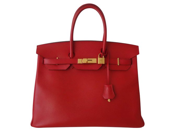 Hermès HERMES BIRKIN BAG 35 Red Leather  ref.116429