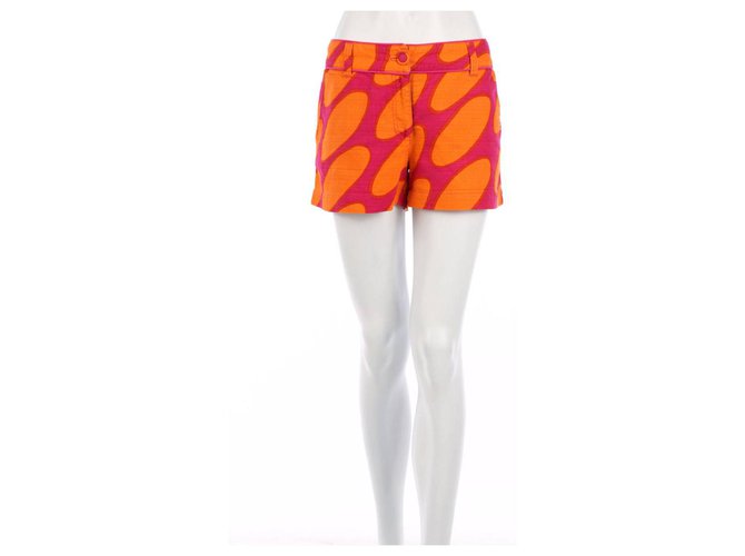 Marimekko Shorts Pink Orange Cotton  ref.116480
