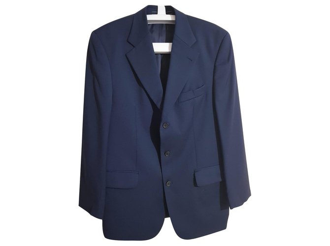 Valentino Blazers Jackets Navy blue Wool  ref.116505