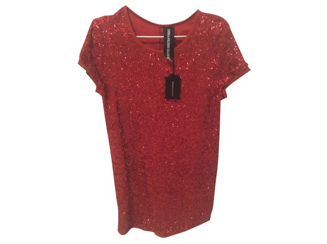 Zadig & Voltaire Sequins dress Zadig and Voltaire Deluxe Red Synthetic  ref.116507