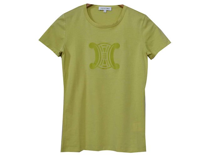 Céline Lime Green T-Shirt Tee Size S SMALL
