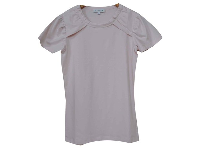 Maglietta Céline Powder Pink T-Shirt Taglia S SMALL Rosa Cotone Elastan  ref.116514