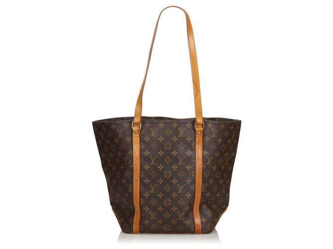 Louis Vuitton Monogram Sac Shopping 48 Brown Leather Cloth  ref.116569