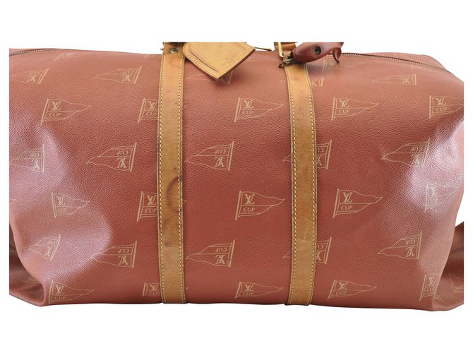 Louis Vuitton bolsa de viaje de luis vuitton 1995 vaso Roja Lienzo  ref.116633