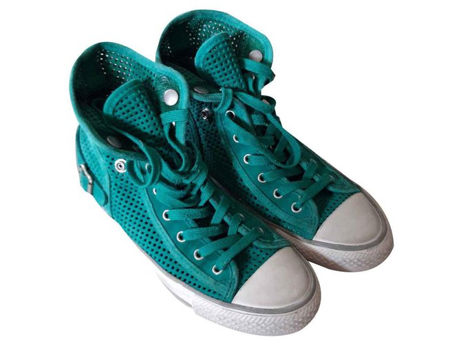 Ash Sneakers Green Leather  ref.116666