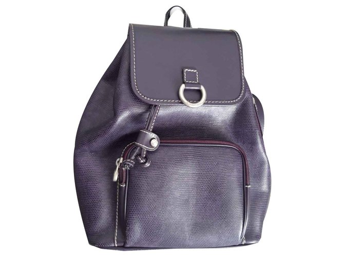 Lancel Backpacks Purple Leather  ref.116681