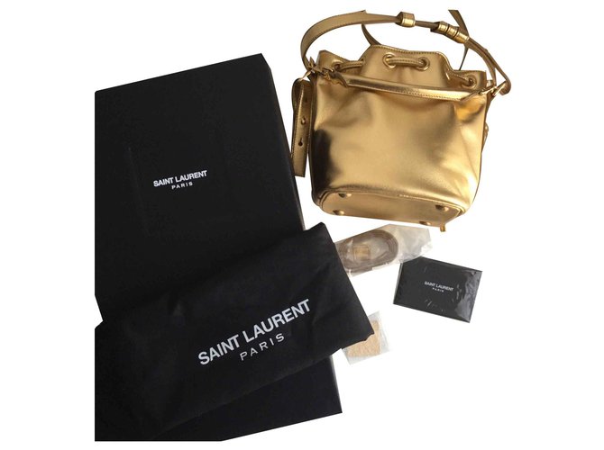 Saint Laurent Mini Emmanuelle Golden Leather  ref.116707