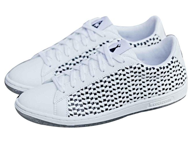 Le coq sportif Sneakers Black White Leather  ref.116708