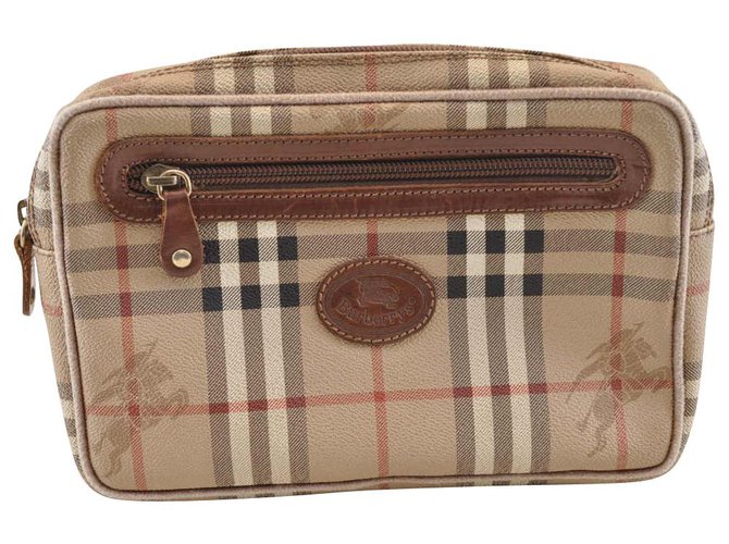 Burberry Vintage Clutch Bag Brown Cloth  ref.116724