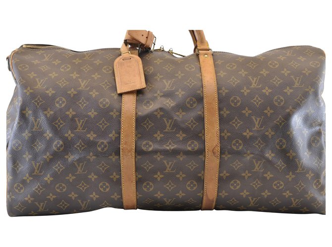 Louis Vuitton Keepall Bandouliere 60 Brown Cloth  ref.116788